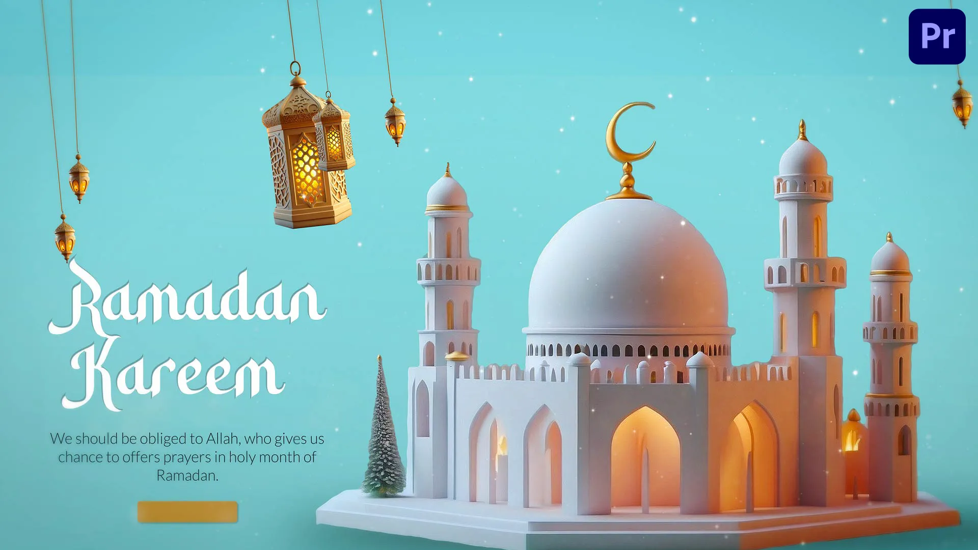 Serene Blue Mosque Ramadan Eid Invitation Slideshow
